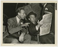9h202 BLUE SKIES candid 8.25x10 still 1946 Bing Crosby & Fred Astaire look at horse Racing Form!