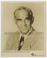 9h209 BORIS KARLOFF TV 8x10 still 1957 smiling portrait when he was on The Rosemary Clooney Show!