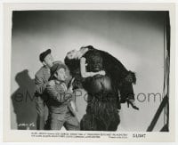 9h212 BOWERY BOYS MEET THE MONSTERS 8x10 still 1954 Leo Gorcey & Huntz Hall, gorilla holding girl!