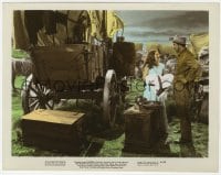 9h029 CALIFORNIA color 7.75x10 still 1946 Barbara Stanwyck smiling at Ray Milland by wagon!