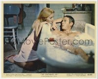9h033 CINCINNATI KID color 8x10 still #1 1965 Tuesday Weld w/naked gambler Steve McQueen in tub!