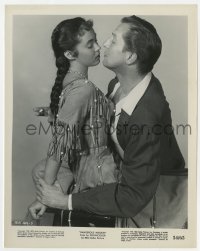9h305 DANGEROUS MISSION 8x10 still 1954 Vincent Price about to kiss Native American Betta St. John!