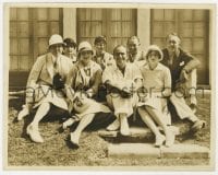 9h345 DOUGLAS FAIRBANKS SR 8x10.25 still 1930 with female golf champions visiting United Artists!