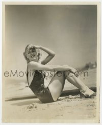 9h441 GINGER ROGERS 8x10 still 1936 in swimsuit at Malibu Beach cottage during winter by Miehle!