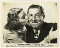 9h447 GO CHASE YOURSELF 8x10.25 still 1938 c/u of Lucille Ball kissing Joe Penner on the cheek!