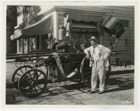 9h547 JUDGE PRIEST candid 8x10.25 still 1934 Will Rogers' co-star is an ancient fire engine!