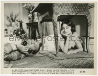 9h624 LOVE IN THE AFTERNOON 7.75x10.25 still 1957 c/u of Gary Cooper & Audrey Hepburn on floor!