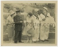 9h674 MEN O'WAR 8x10 still 1929 cop questions sailors Laurel and Hardy & pretty ladies about gloves