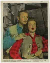 9h089 RELENTLESS color 8x10 still 1948 best portrait of Robert Young & pretty Marguerite Chapman!