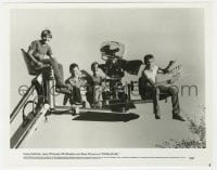 9h876 STAND BY ME candid 8x10.25 still 1986 incredible image of the top 4 stars on camera crane!