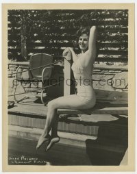 9h893 SUSAN HAYWARD 8x10.25 still 1930s sexy full-length portrait in swimsuit on diving board!