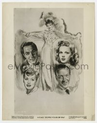 9h996 ZIEGFELD FOLLIES 8x10.25 still 1945 Kusnet art of Lucy Ball, Judy Garland, Kelly & Astaire!