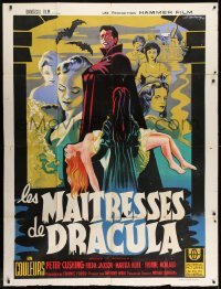 9j793 BRIDES OF DRACULA French 1p R1960s Terence Fisher, Hammer horror, cool Koutachy vampire art!