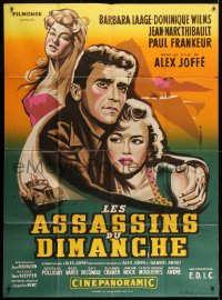 9j825 EVERY SECOND COUNTS French 1p 1957 Les Assassins du dimanche, great Jean Mascii art!