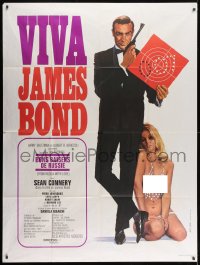 9j836 FROM RUSSIA WITH LOVE French 1p R1970 Thos art of Sean Connery as James Bond & sexy blonde!