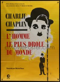 9j837 FUNNIEST MAN IN THE WORLD French 1p 1969 two great artwork images of Charlie Chaplin by Hurel!