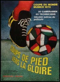 9j849 HEADING FOR GLORY French 1p 1975 English World Cup FIFA football soccer, different HM art!