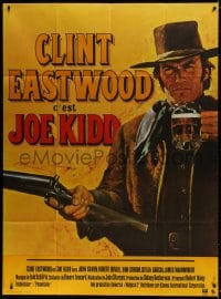 9j863 JOE KIDD French 1p 1972 best art of Clint Eastwood with beer and gun in hand by Jean Mascii!