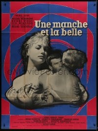 9j868 KISS FOR A KILLER white title French 1p 1957 Mylene Demongeot, Henri Vidal, Rene Peron art!