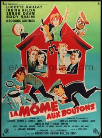 9j876 LA MOME AUX BOUTONS French 1p 1958 great Boris Grinsson art of the entire cast!