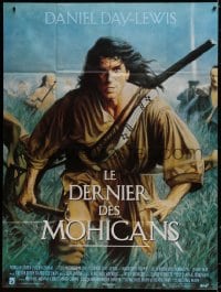 9j877 LAST OF THE MOHICANS French 1p 1992 great Bernard Bernhardt art of Daniel Day Lewis!