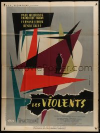 9j881 LES VIOLENTS French 1p 1957 cool geometric design artwork by Andre Bertrand!