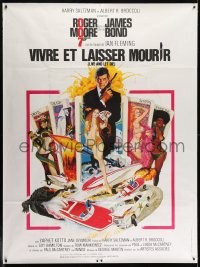 9j884 LIVE & LET DIE French 1p R1980s McGinnis art of Roger Moore as James Bond & sexy tarot cards!