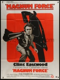 9j890 MAGNUM FORCE French 1p 1974 Clint Eastwood is Dirty Harry pointing his huge gun!