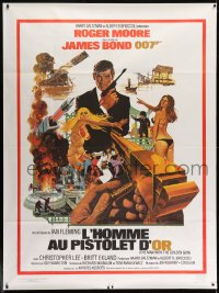 9j894 MAN WITH THE GOLDEN GUN CinePoster REPRO French 1p R1985 McGinnis art of Moore as James Bond!