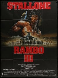 9j934 RAMBO III French 1p 1988 Sylvester Stallone returns as John Rambo, cool different Casaro art!