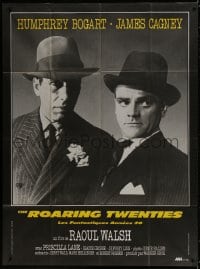9j938 ROARING TWENTIES French 1p R1970s different portrait of James Cagney & Humphrey Bogart!