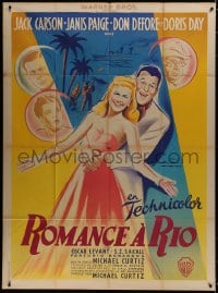 9j942 ROMANCE ON THE HIGH SEAS French 1p 1950 Grinsson art of young Doris Day & Jack Carson!