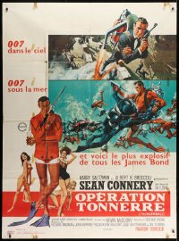 9j972 THUNDERBALL French 1p 1965 McGinnis & McCarthy art of Sean Connery as James Bond 007!