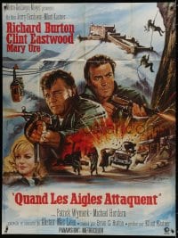 9j993 WHERE EAGLES DARE French 1p R1970s Clint Eastwood, Richard Burton, Mary Ure, Mascii art!