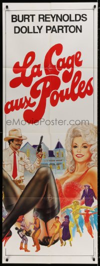 9j761 BEST LITTLE WHOREHOUSE IN TEXAS French door panel 1982 Burt Reynolds, Dolly Parton, Landi art