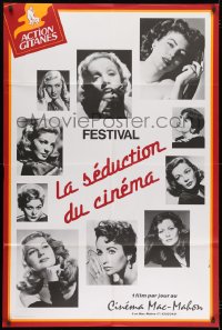 9j748 FESTIVAL LA SEDUCTION DU CINEMA French 32x47 1990s Bacall, Hayworth, Liz, Dietrich & more!