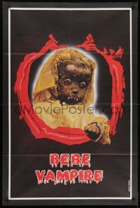 9j749 GRAVE OF THE VAMPIRE teaser French 31x46 R1980s wild Jean Simon art of baby vampire monster!