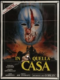 9j275 BEYOND THE DARKNESS Italian 1p R1987 Buio Omega, wild horror art by Aller + naked woman!