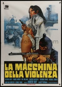 9j276 BIG GAME Italian 1p 1973 different art of sexy France Nuyen with gun over masked gunman!