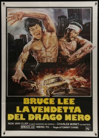9j279 BLACK DRAGON'S REVENGE Italian 1p 1981 Enzo Sciotti art of Ron Van Clief & Bruce Lee!