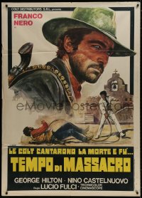 9j286 BRUTE & THE BEAST Italian 1p R1977 Lucio Fulci spaghetti western, Casaro art of Franco Nero!