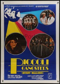 9j290 BUGSY MALONE yellow title Italian 1p 1976 juvenile gangsters Jodie Foster & Scott Baio!