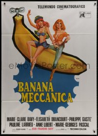 9j298 CLOCKWORK BANANA Italian 1p 1972 wacky sex spoof, Aller art of sexy girls on giant banana!