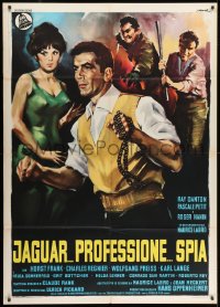 9j299 CODE NAME JAGUAR Italian 1p 1966 cool different art of tough Ray Danton by Giorgio Olivetti!