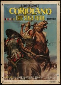 9j303 CORIOLANUS: HERO WITHOUT A COUNTRY Italian 1p 1964 Averardo Ciriello art of Gordon Scott!