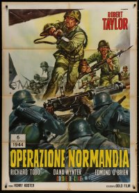 9j310 D-DAY THE SIXTH OF JUNE Italian 1p R1960s different Casaro art of Robert Taylor World War II!