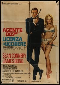 9j316 DR. NO Italian 1p R1971 art of Sean Connery as James Bond & sexy Ursula Andress in bikini!