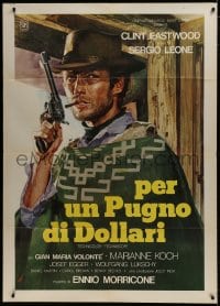 9j328 FISTFUL OF DOLLARS Italian 1p R1976 Sergio Leone, great art of Clint Eastwood with gun!