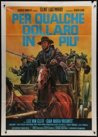 9j331 FOR A FEW DOLLARS MORE Italian 1p R1990s different art of Eastwood on stagecoach by Ciriello!