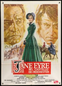 9j356 JANE EYRE Italian 1p 1971 Charlotte Bronte, Ciriello art of Susannah York & George C. Scott!